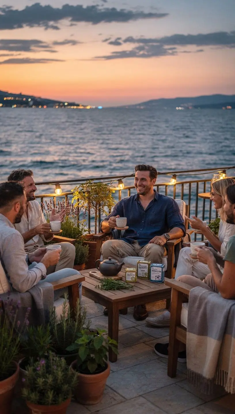 Prikaz sastojaka čaja, uključujući korijen valerijane i kamilicu